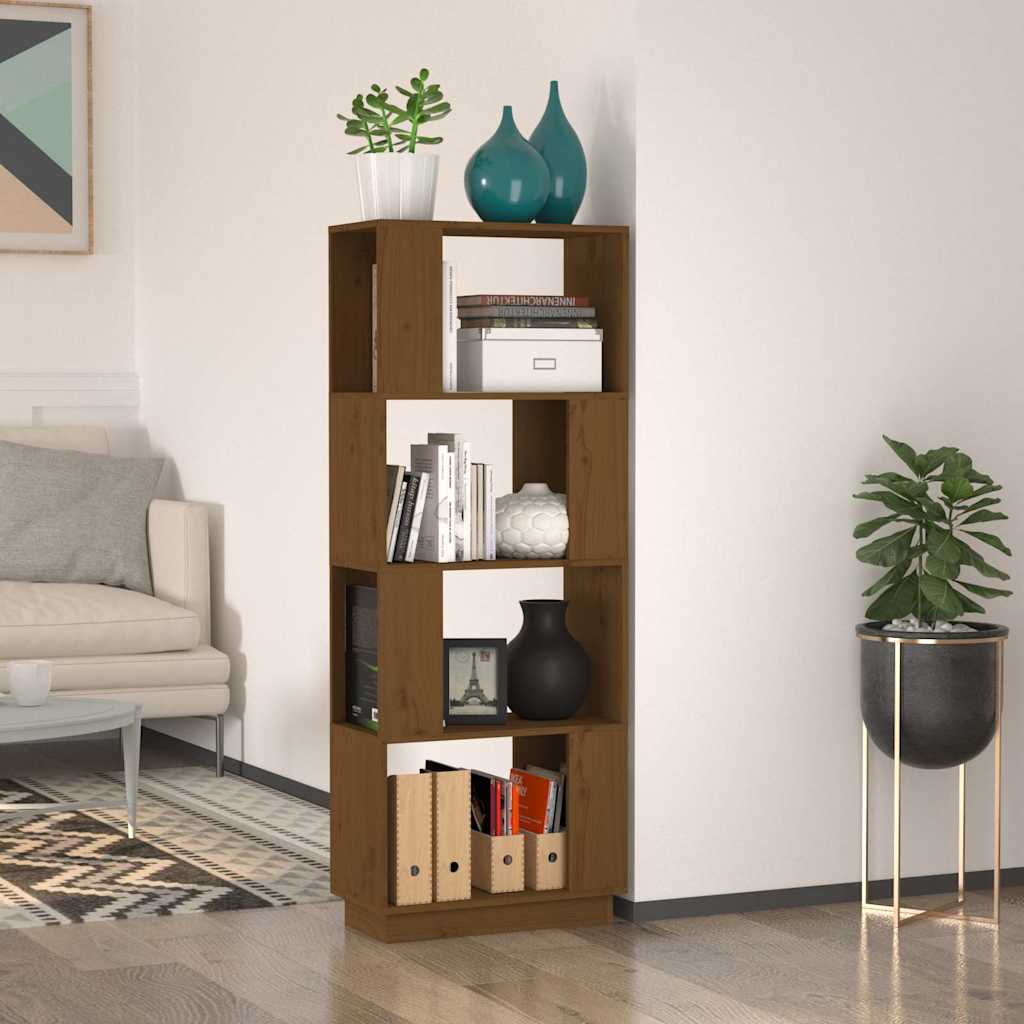 Vidaxl boekenkast kamerscherm 51x25x132 cm grenenhout honingbruin