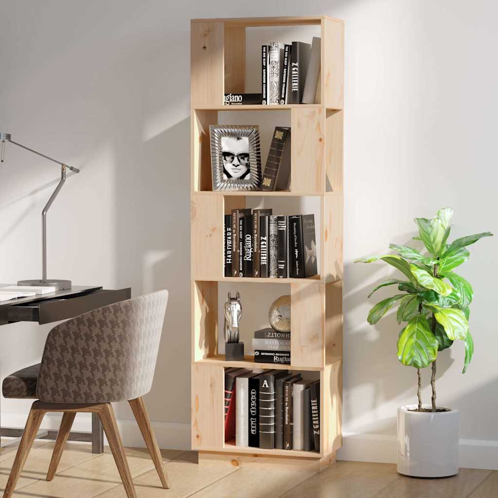 Vidaxl boekenkast kamerscherm 51x25x163,5 cm massief grenenhout