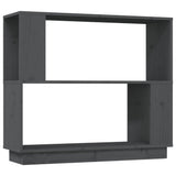 Vidaxl boekenkast kamerscherm 80x25x70 cm massief grenenhout grijs
