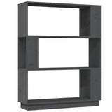 Vidaxl boekenkast kamerscherm 80x25x101 cm massief grenenhout grijs