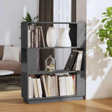 Vidaxl boekenkast kamerscherm 80x25x101 cm massief grenenhout grijs