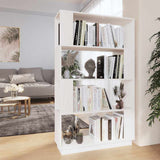 Vidaxl boekenkast kamerscherm 80x25x132 cm massief grenenhout wit