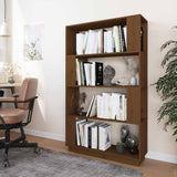 Vidaxl boekenkast kamerscherm 80x25x132 cm massief hout honingbruin