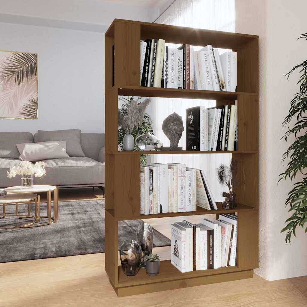 Vidaxl boekenkast kamerscherm 80x25x132 cm massief hout honingbruin