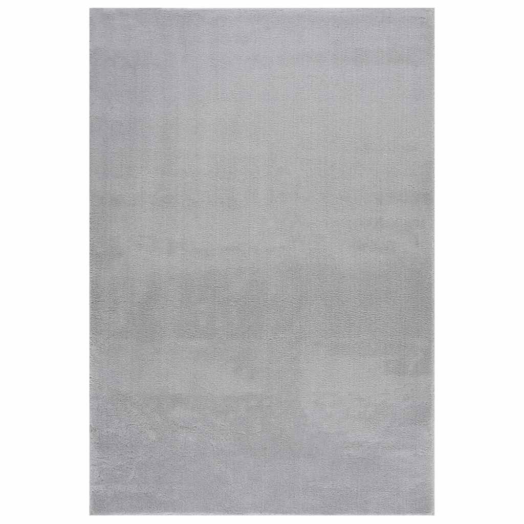 Vidaxl vloerkleed wasbaar korte pool anti-slip 160x230 cm grijs