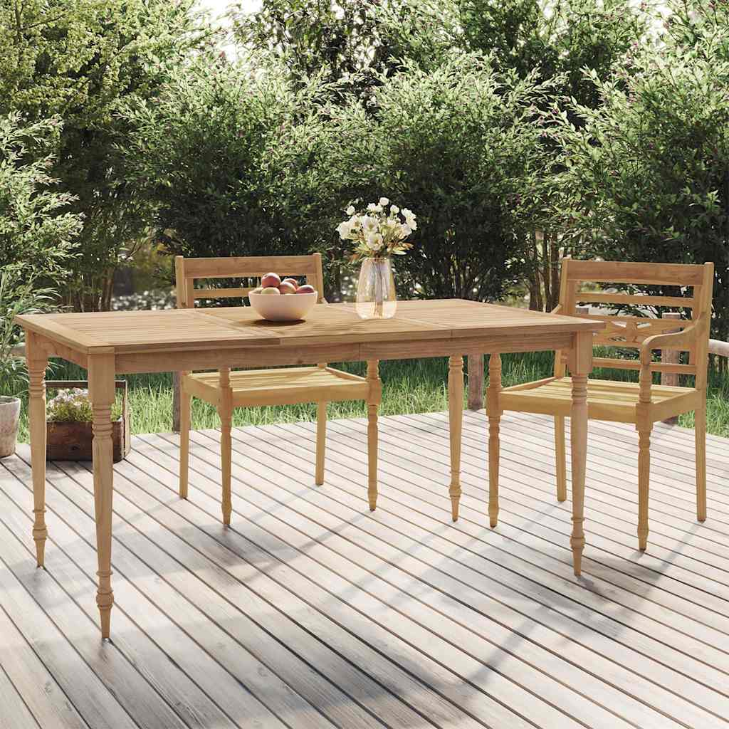 Vidaxl tafel batavia 150x90x75 cm massief teakhout
