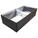 Vidaxl Planning Box 157x80x40 cm poli rattan czarny