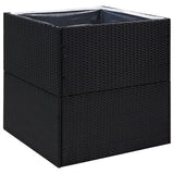 Vidaxl Planning box 80x80x80 cm Poly Rattan Black