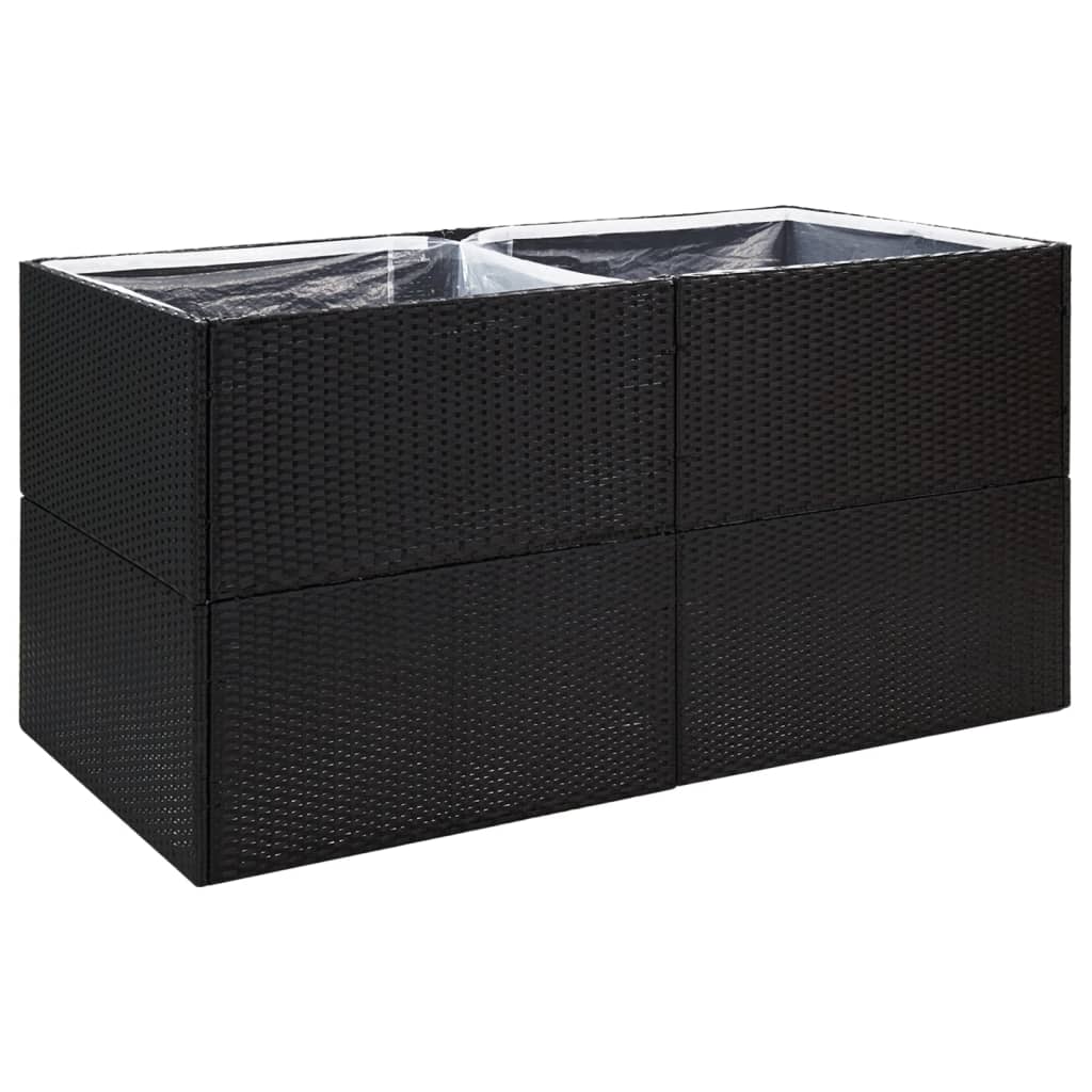 Vidaxl Planning Box 157x80x80 cm poli rattan czarny