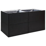 Vidaxl Planning Box 157x80x80 cm poli rattan czarny