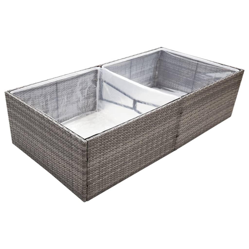 Vidaxl Planning box 157x80x40 cm Poly Rattan Gray