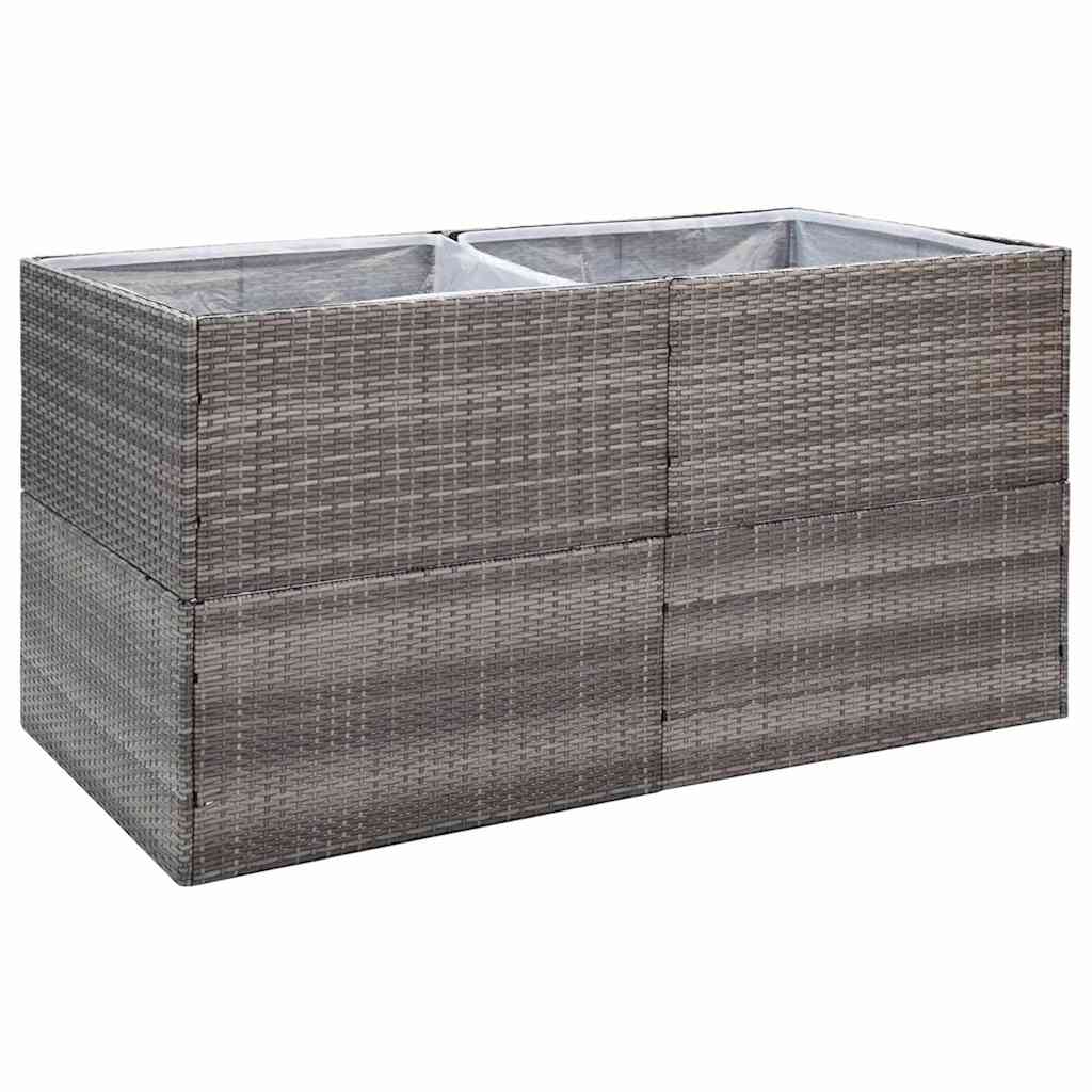 Vidaxl plantenbak 157x80x80 cm poly rattan grijs