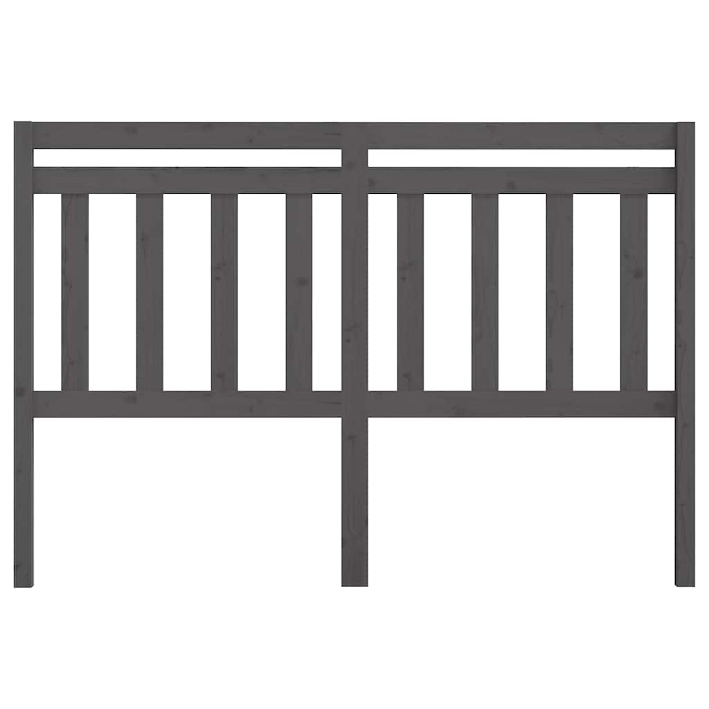 Vidaxl hoofdbord 146x4x100 cm massief grenenhout grijs