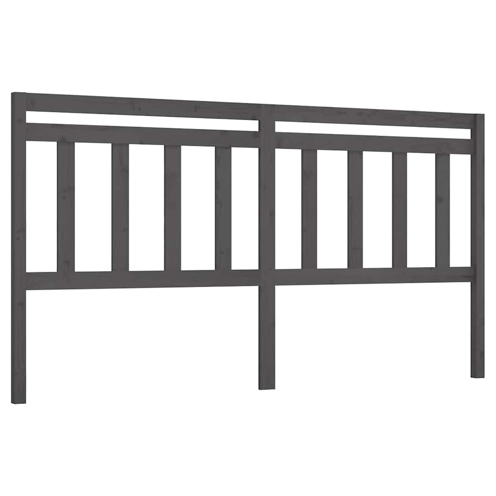 Vidaxl hoofdbord 186x4x100 cm massief grenenhout grijs