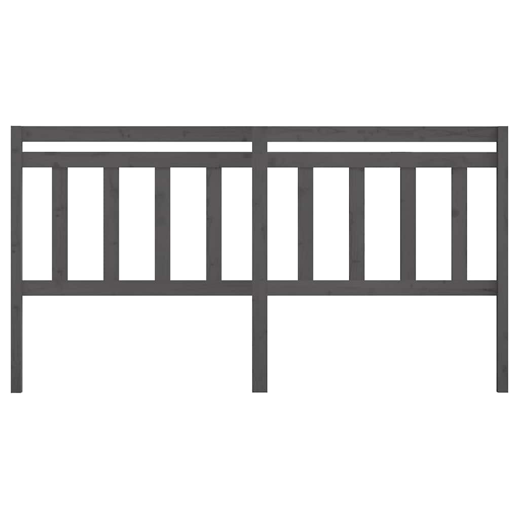 Vidaxl hoofdbord 186x4x100 cm massief grenenhout grijs