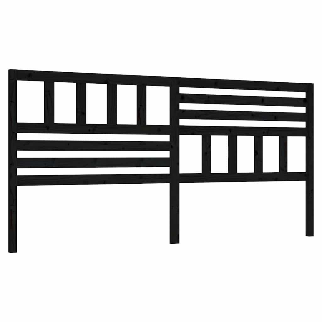 Vidaxl hoofdbord 206x4x100 cm massief grenenhout zwart