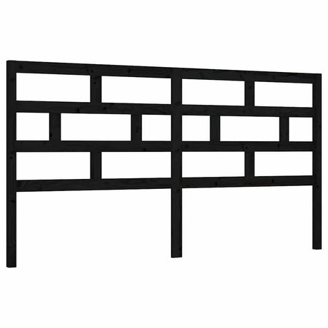 Vidaxl hoofdbord 186x4x100 cm massief grenenhout zwart