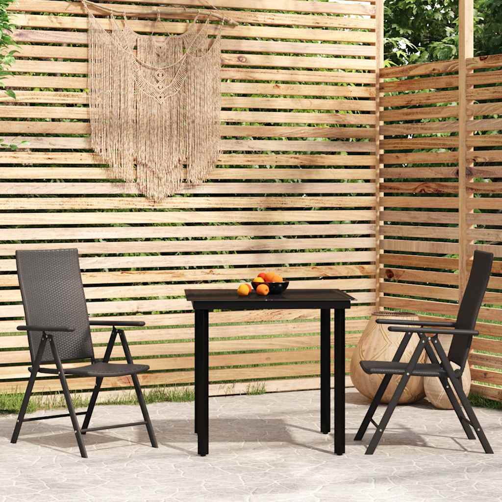 Vidaxl 3-delige tuinset zwart