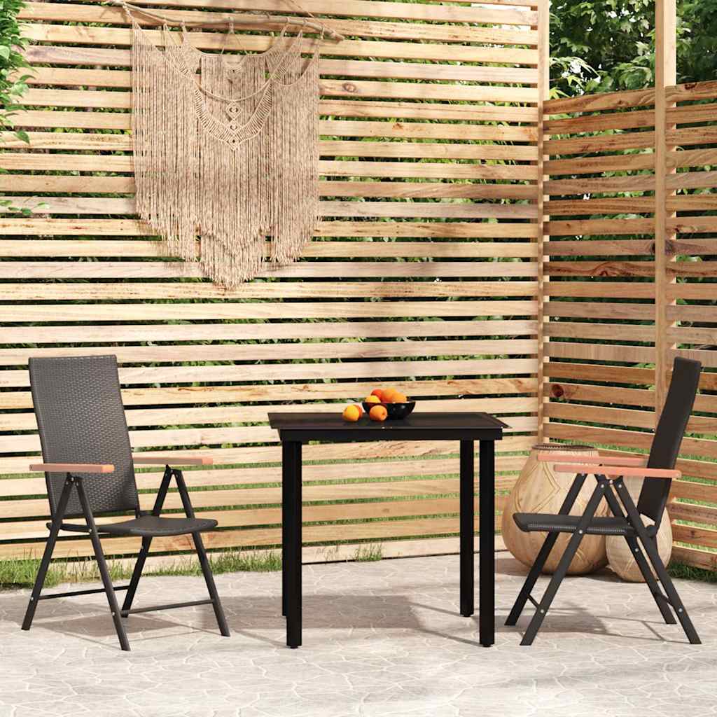 Vidaxl 3-delige tuinset zwart