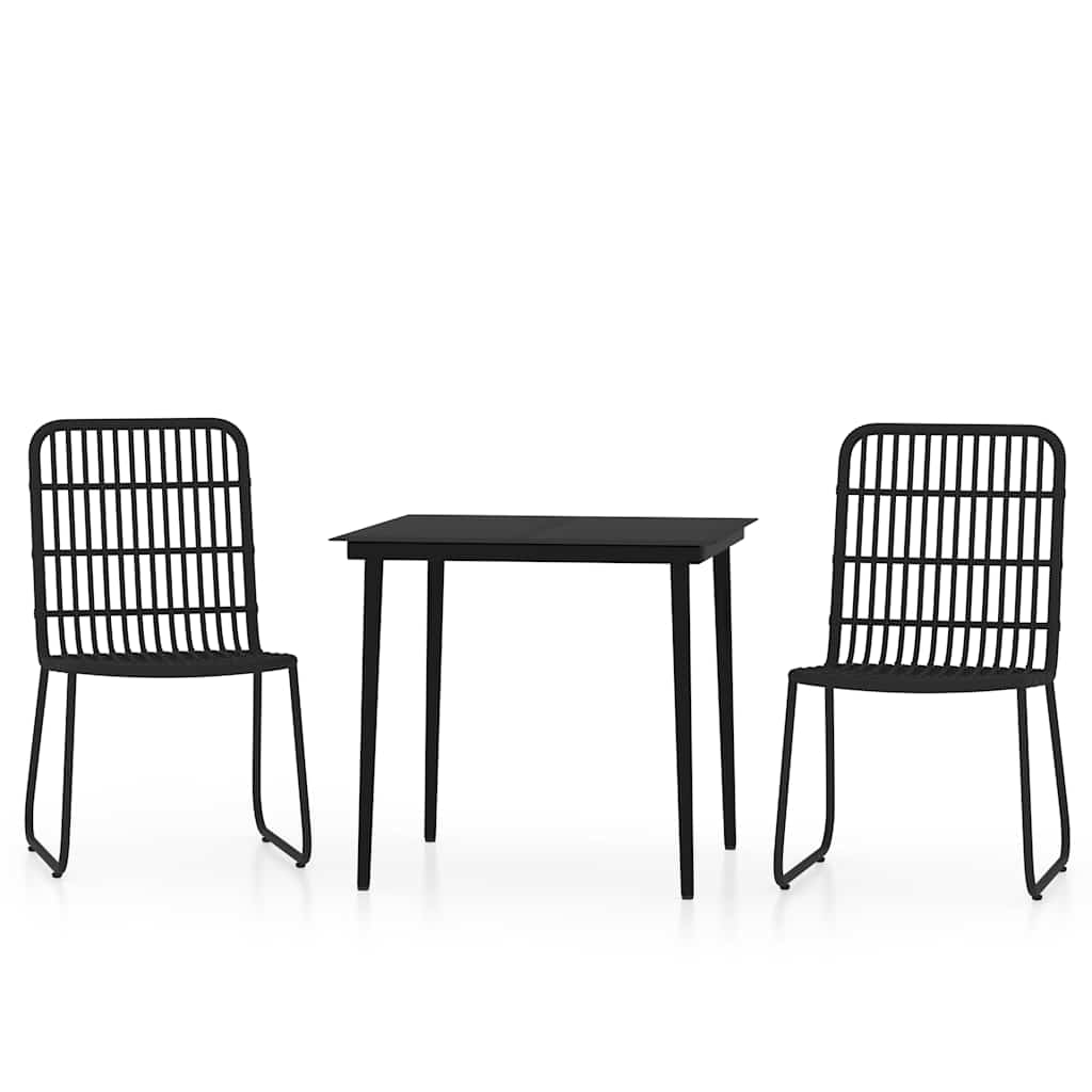Vidaxl 3-delige tuinset zwart