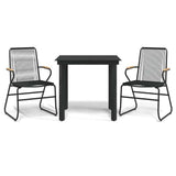 Vidaxl 3-delige tuinset pvc-rattan zwart