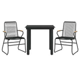 Vidaxl 3-delige tuinset pvc-rattan zwart