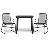 Vidaxl 3-delige tuinset pvc-rattan zwart