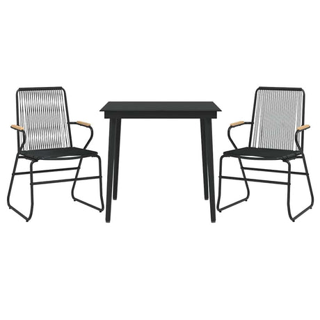 Vidaxl 3-delige tuinset pvc-rattan zwart