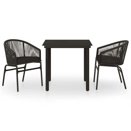 Vidaxl 3-delige tuinset zwart