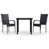 Vidaxl 3-delige tuinset zwart
