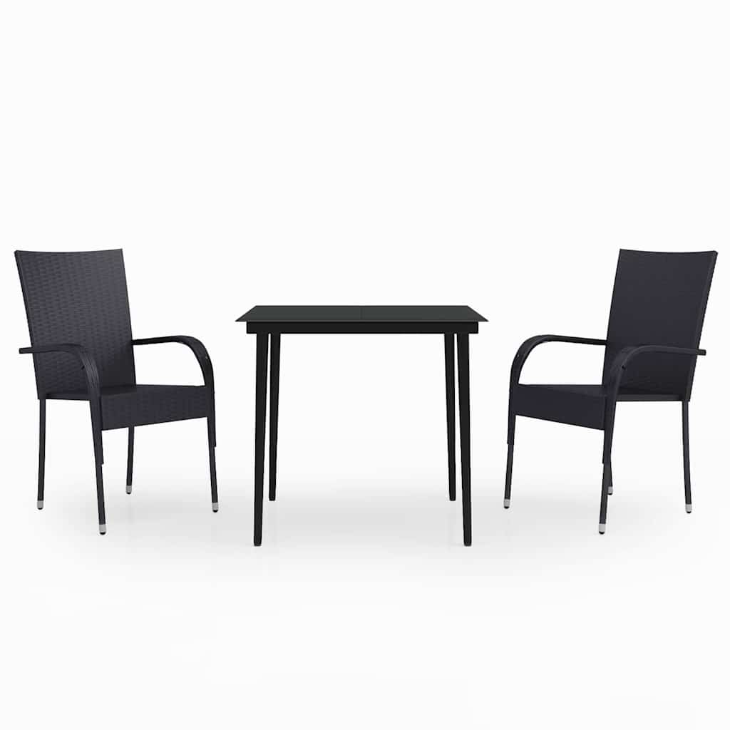 Vidaxl 3-delige tuinset zwart