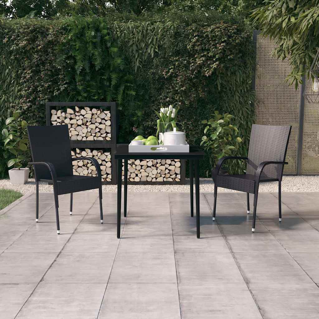 Vidaxl 3-delige tuinset zwart