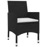 Vidaxl 3-delige tuinset met kussens poly rattan en glas