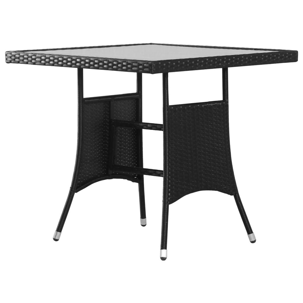 Vidaxl tuintafel 80x80x74 cm poly rattan zwart