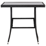Vidaxl tuintafel 80x80x74 cm poly rattan zwart