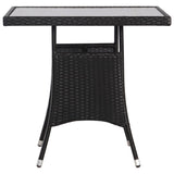 Vidaxl tuintafel 80x80x74 cm poly rattan zwart