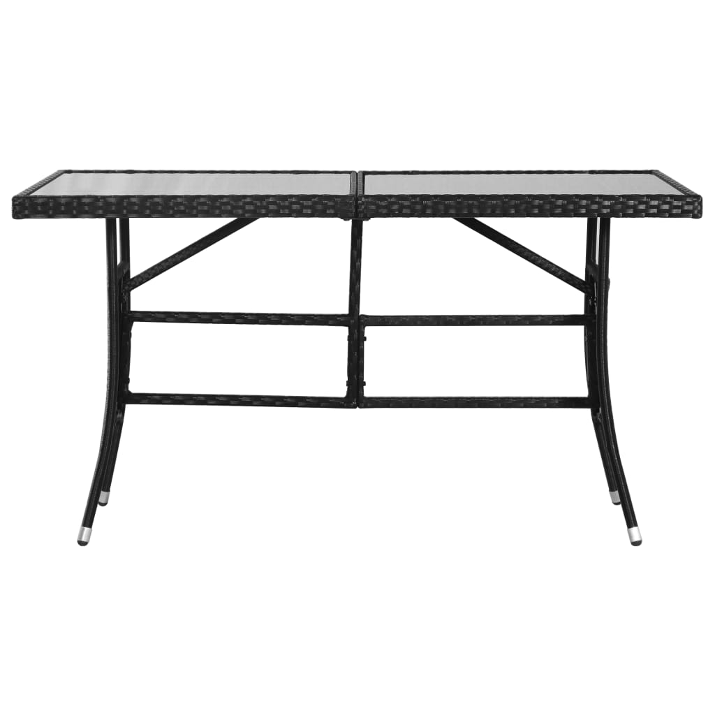 Vidaxl tuintafel 140x80x74 cm poly rattan zwart