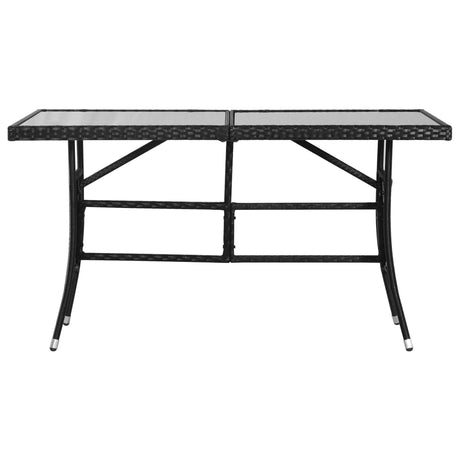 Vidaxl tuintafel 140x80x74 cm poly rattan zwart