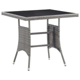 Vidaxl tuintafel 80x80x74 cm poly rattan grijs