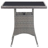 Vidaxl tuintafel 80x80x74 cm poly rattan grijs