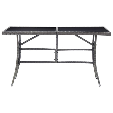 Vidaxl tuintafel 140x80x74 cm poly rattan grijs