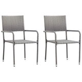 Vidaxl tuinstoelen 2 st stapelbaar poly rattan grijs