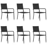 Vidaxl tuinstoelen 6 st stapelbaar poly rattan zwart