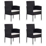 Vidaxl tuinstoelen 4 st met crèmewitte kussens poly rattan zwart