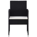 Vidaxl tuinstoelen 4 st met crèmewitte kussens poly rattan zwart