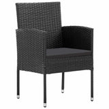 Vidaxl tuinstoelen 4 st met zwarte kussens poly rattan zwart