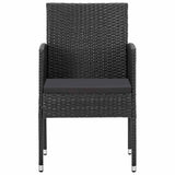 Vidaxl tuinstoelen 4 st met zwarte kussens poly rattan zwart