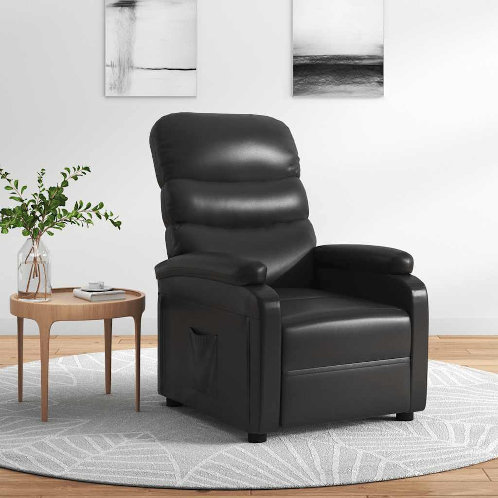 Vidaxl fauteuil verstelbaar kunstleer zwart