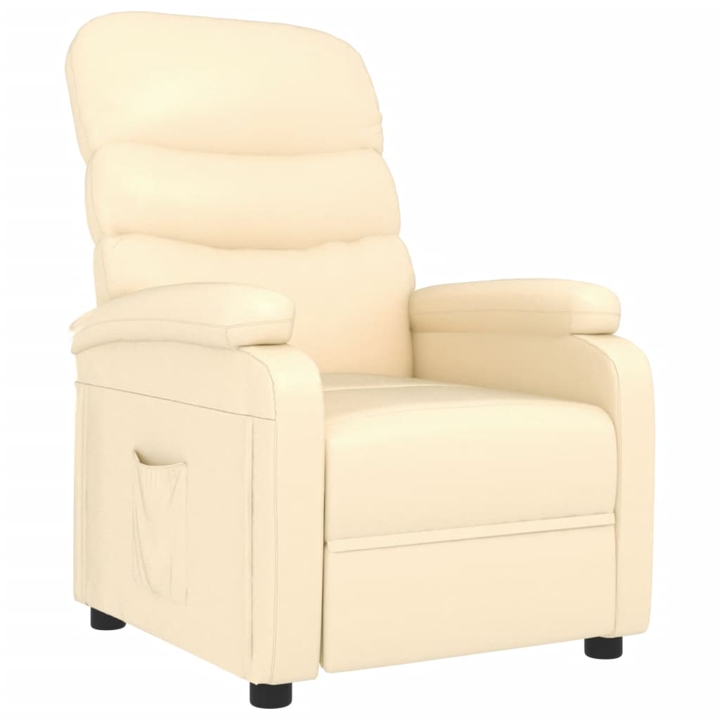 Vidaxl fauteuil verstelbaar kunstleer crèmekleurig