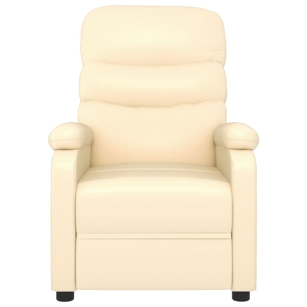 Vidaxl fauteuil verstelbaar kunstleer crèmekleurig